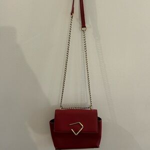 Diana Korr‎ red shoulder bag with gold hardware